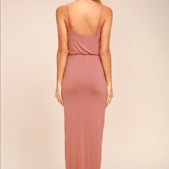 Lulu's Watch The Sunset Rusty Rose Maxi Dress Medium - Picture 4 of 13